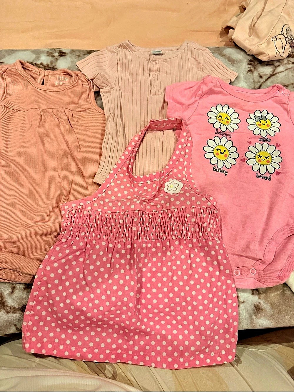 Mixed brands Baby Pink Bodysuit & Romper Set 12M